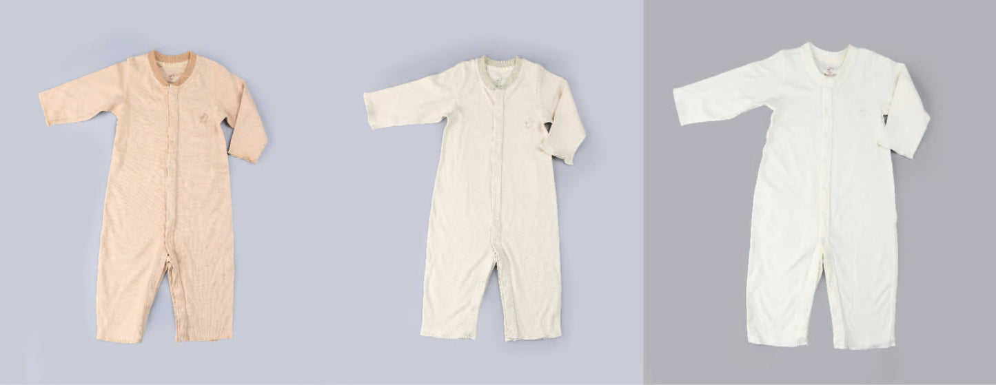 [Baby Piper] Long Sleeve & Pants Romper | 100% Organic Cotton Dye Free (1114)