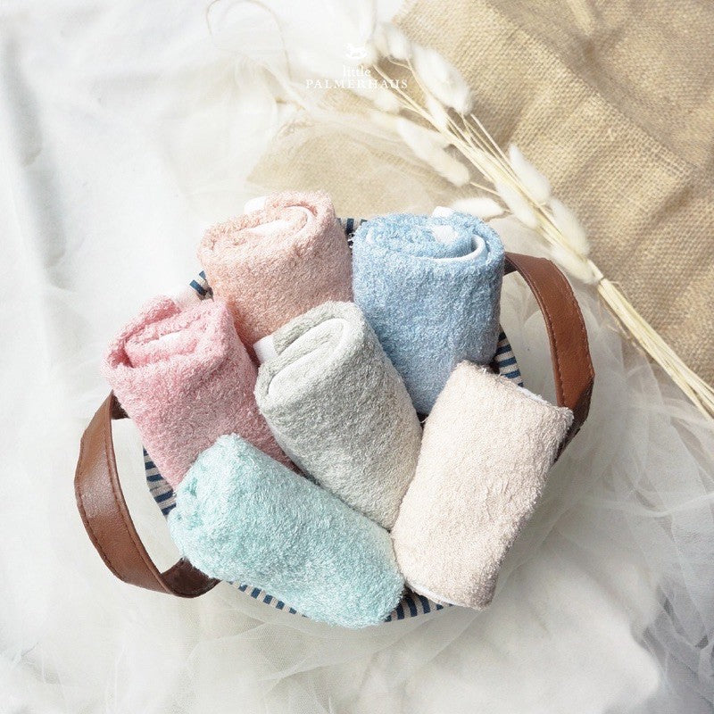 [Little Palmerhaus] Bamboo Baby Wash Cloth - Set of 4 | 100% Cotton | Antibacterial Protection | Super Absorbent | Ultra-soft (Available in 14 colours)