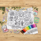 [Drawnby:] Singapura Childhood Washable Silicone Colouring Mat + 14pcs Markers Set