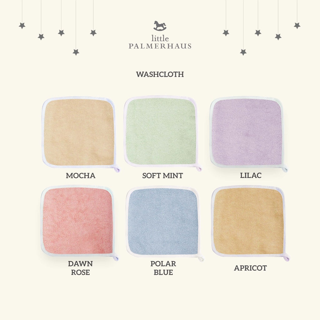 [Little Palmerhaus] Bamboo Baby Wash Cloth - Set of 4 | 100% Cotton | Antibacterial Protection | Super Absorbent | Ultra-soft (Available in 14 colours)