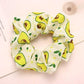 Summer Avocado Fruit Print Scrunchies Elastic Hair Ropes Women Hair Accessories