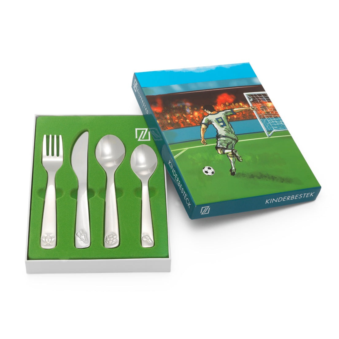 [Zilverstad] Children's Cutlery 4-pcs, Football