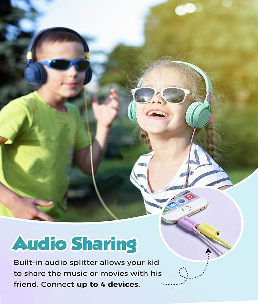 [Mpow] Wired Foldable Headsets for Kids, Headphones with Microphone, Volume-Limiting 85/94dB