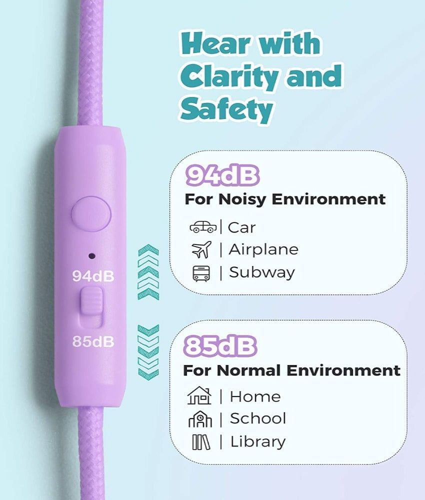 [Mpow] Wired Foldable Headsets for Kids, Headphones with Microphone, Volume-Limiting 85/94dB