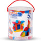 [Bristle Blocks by Battat] 50Pcs Construction Basic Builder Blocks in Bucket | STEM Creativity Building Toys