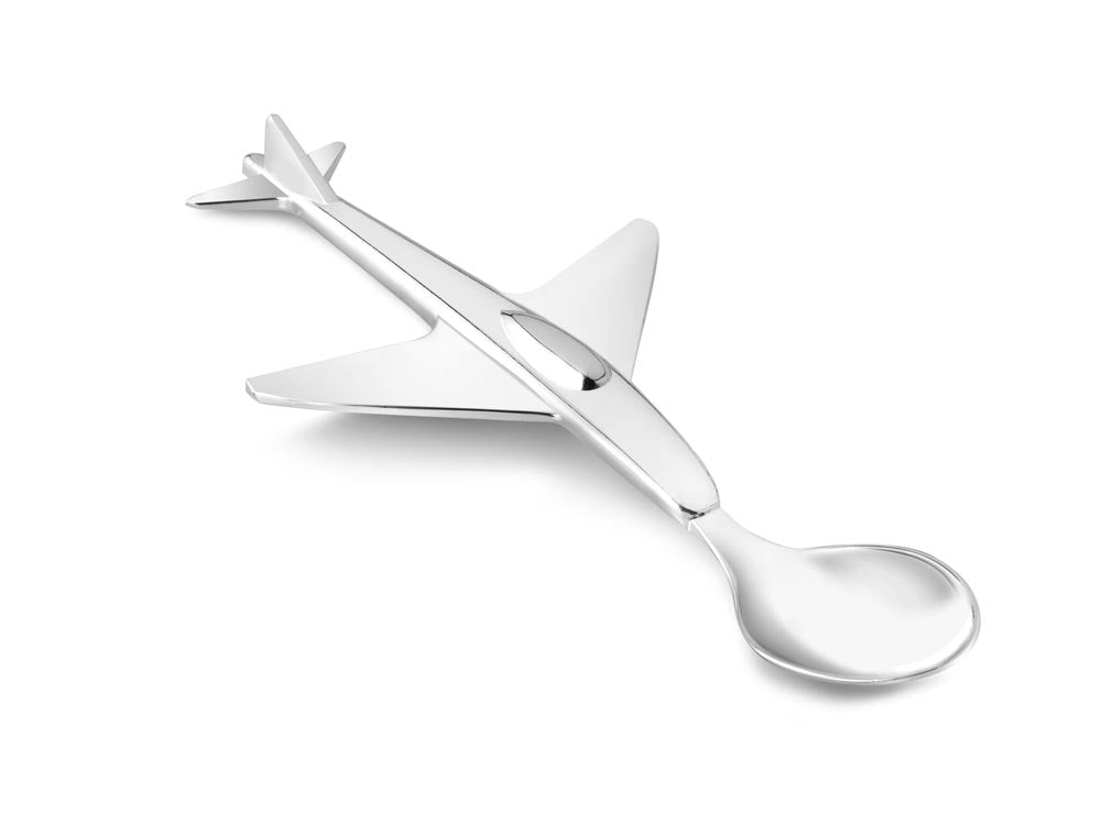 [Zilverstad] Children's Spoon, Airplane - Engravable - Birth/Baby Gift