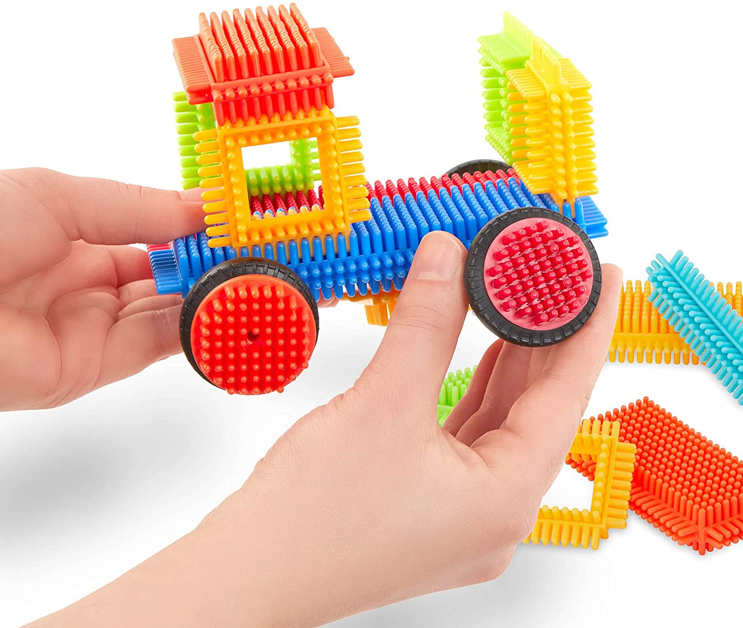 [Bristle Blocks by Battat] 36Pcs Basic Builder Block | STEM Creativity Building Toys