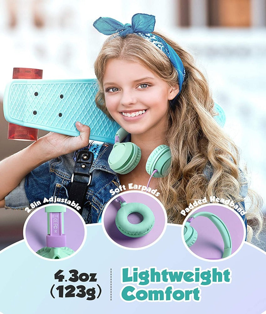 [Mpow] Wired Foldable Headsets for Kids, Headphones with Microphone, Volume-Limiting 85/94dB