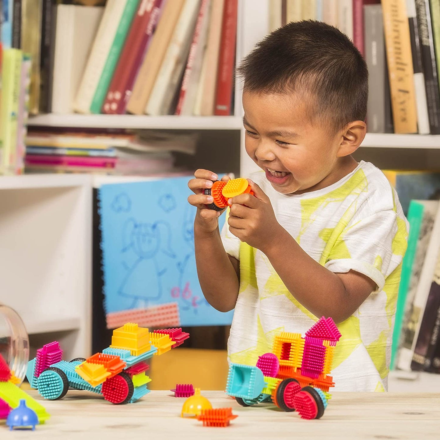 [Bristle Blocks by Battat] 80Pcs Blocks Big Value Case | STEM Creativity Building Toys