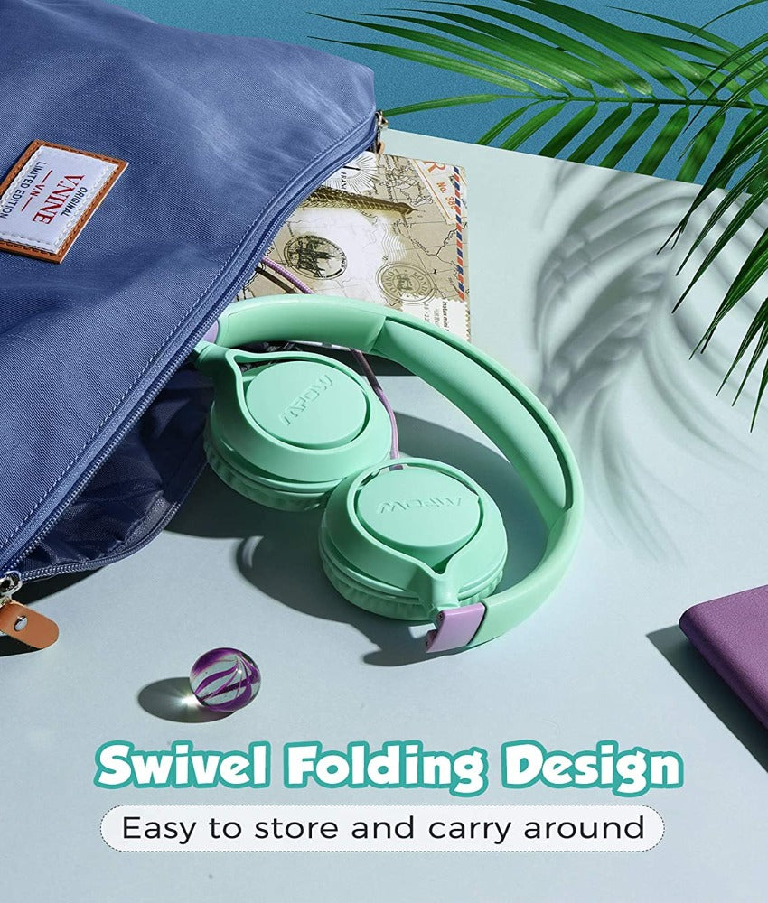 [Mpow] Wired Foldable Headsets for Kids, Headphones with Microphone, Volume-Limiting 85/94dB