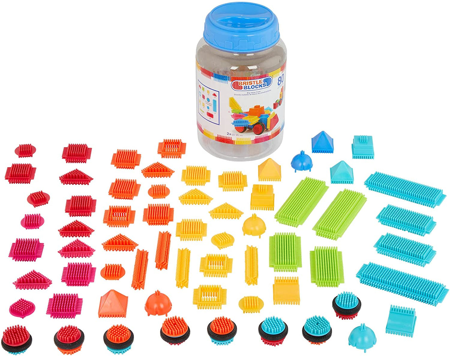 [Bristle Blocks by Battat] 80Pcs Blocks Big Value Case | STEM Creativity Building Toys
