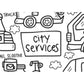 [Drawnby:] City Services Washable Silicone Colouring Mat + 14pcs Markers Set