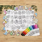 [Drawnby:] A Little ABC Washable Silicone Colouring Mat + 14pcs Markers Set