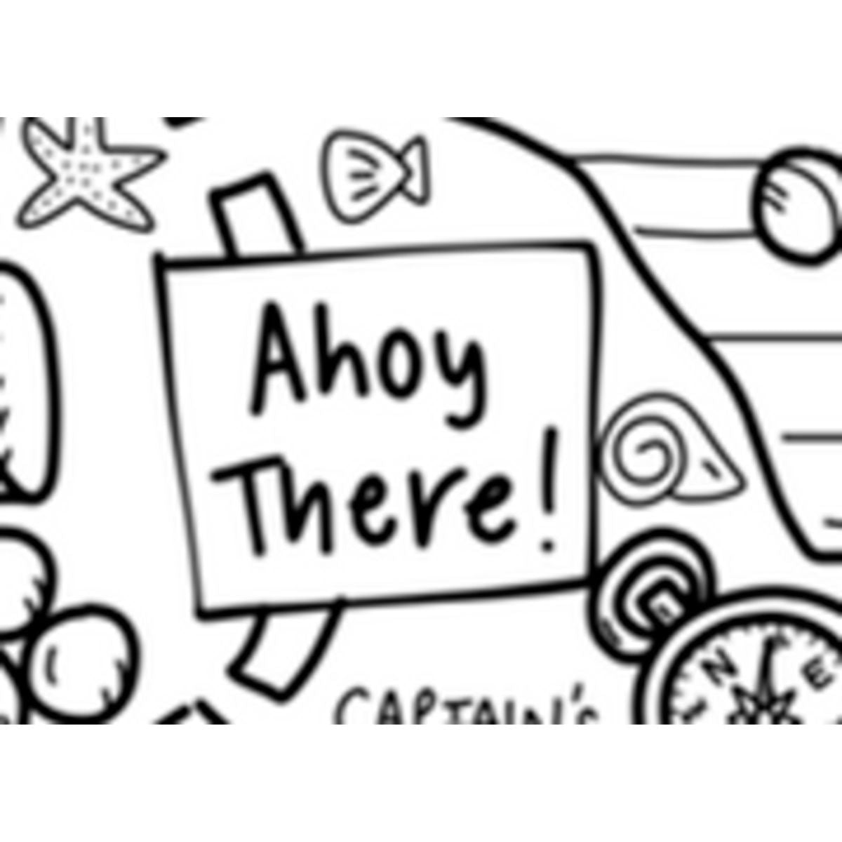 [Drawnby:] Ahoy There Washable Silicone Colouring Mat + 14pcs Markers Set