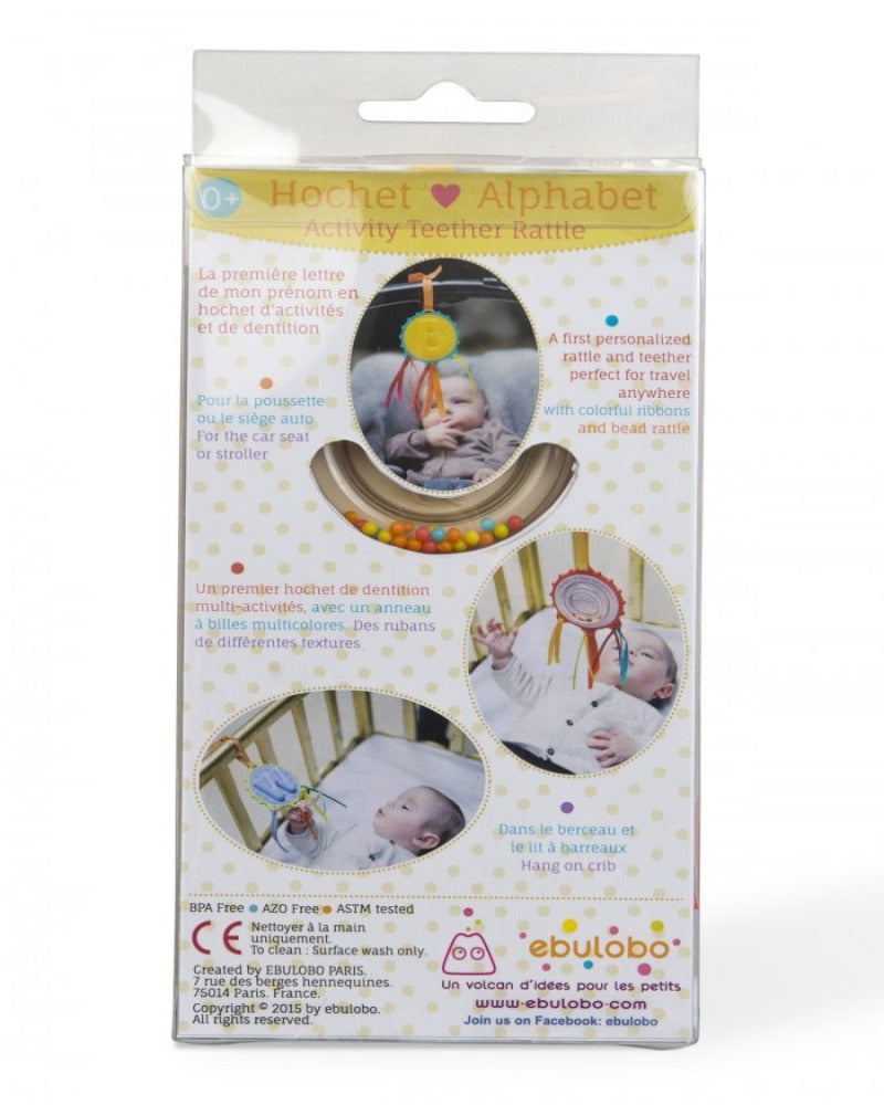 Baby Teething Teether Rattle Shaker - Letter E