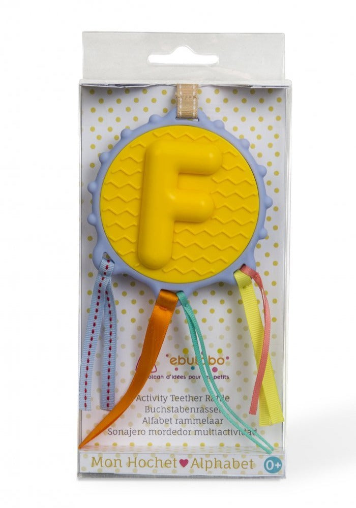 Baby Teething Teether Rattle Shaker - Letter F