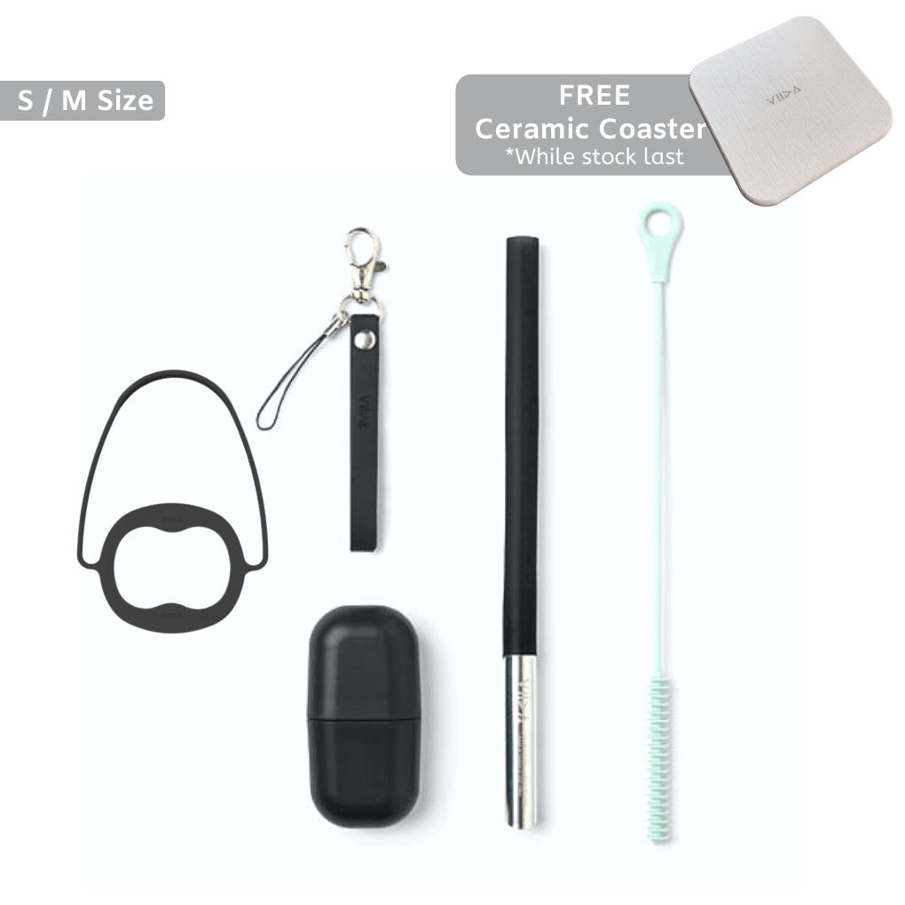Morgen UiU Reusable Straw Set With Cup Holder and Coaster (Bundle Set)
