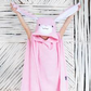 Pink Bunny Hooded Poncho Towel