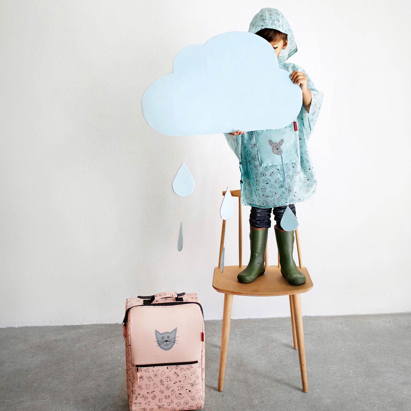 [Reisenthel Kids] Mini Maxi Poncho M Raincoat with Pocket Foldable & Portable for Kids