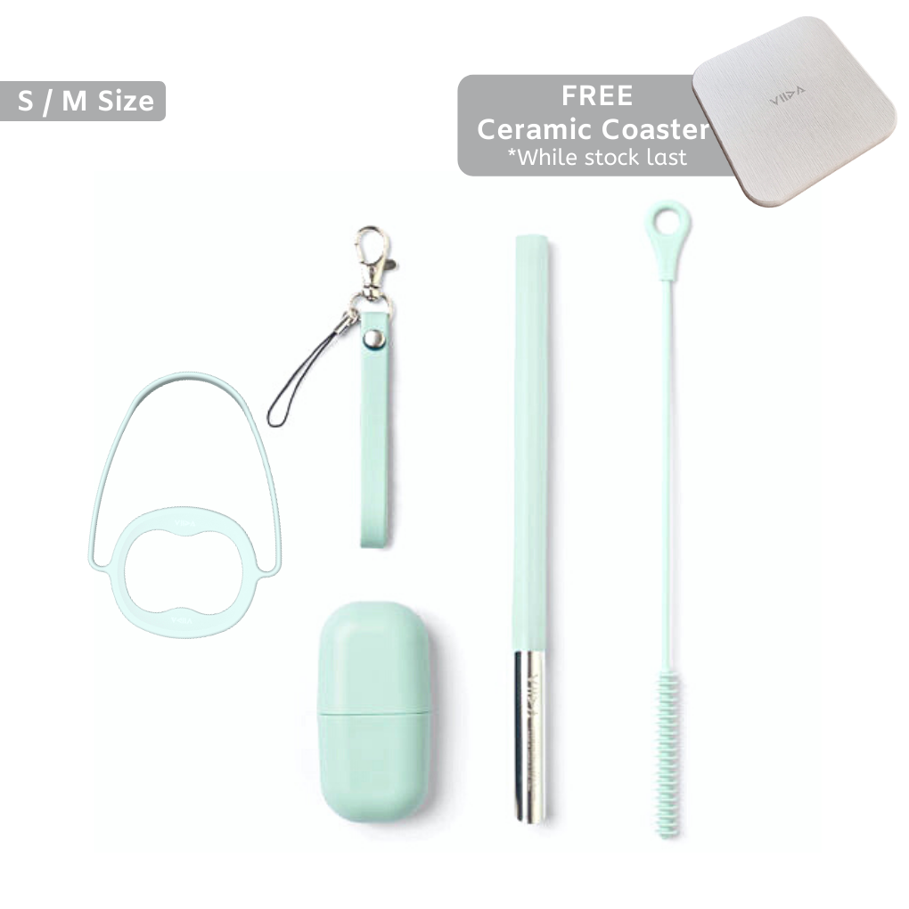 Morgen UiU Reusable Straw Set With Cup Holder and Coaster (Bundle Set)