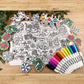 [Drawnby:] Christmas Cheer Washable Silicone Colouring Mat + 14pcs Markers Set