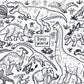 [Drawnby:] Dino World Washable Silicone Colouring Mat + 14pcs Markers Set