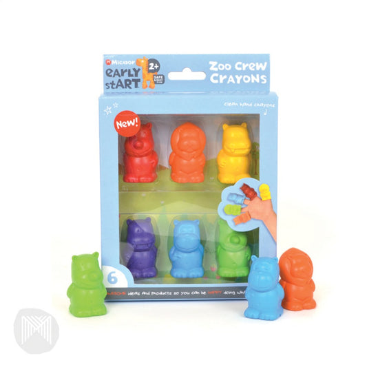 [MiCADOr] Early stART Zoo Crew Finger Crayons - Pack of 6