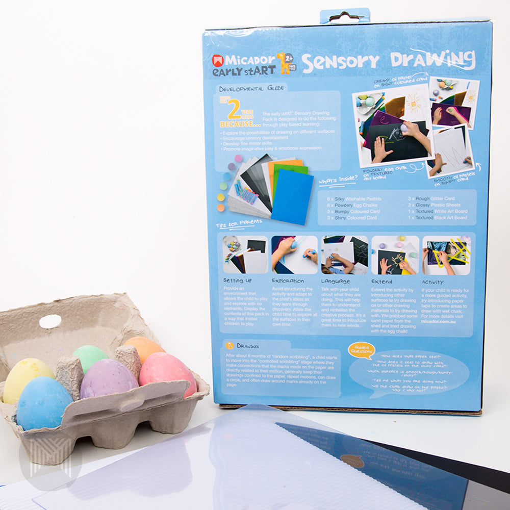 [MiCADOr] Early stART Sensory Drawing Pack with Washable Pastels Egg Chalk, Cards & Artboards