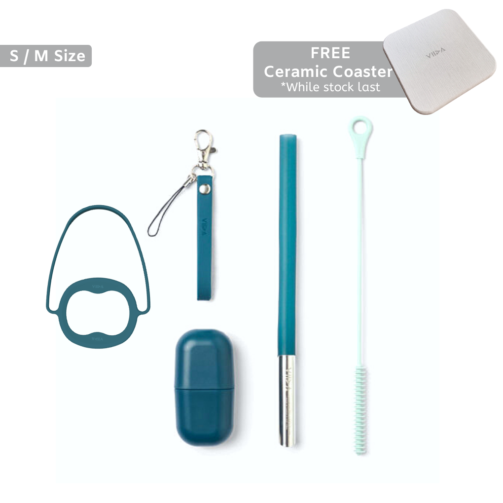 [VIIDA] Award-Winning Bundle Set Morgen UiU Collapsible and Reusable Straw Set With Cup Holder and Coaster (S/M Series)