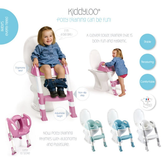 [Thermobaby] Kiddyloo Foldable Toilet Trainer with Adjustable Step, Made in France - 18months+