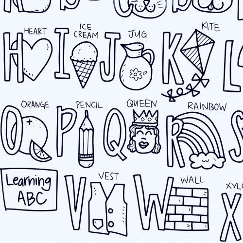 [Drawnby:] Learning ABC Washable Silicone Colouring Mat + 14pcs Markers Set