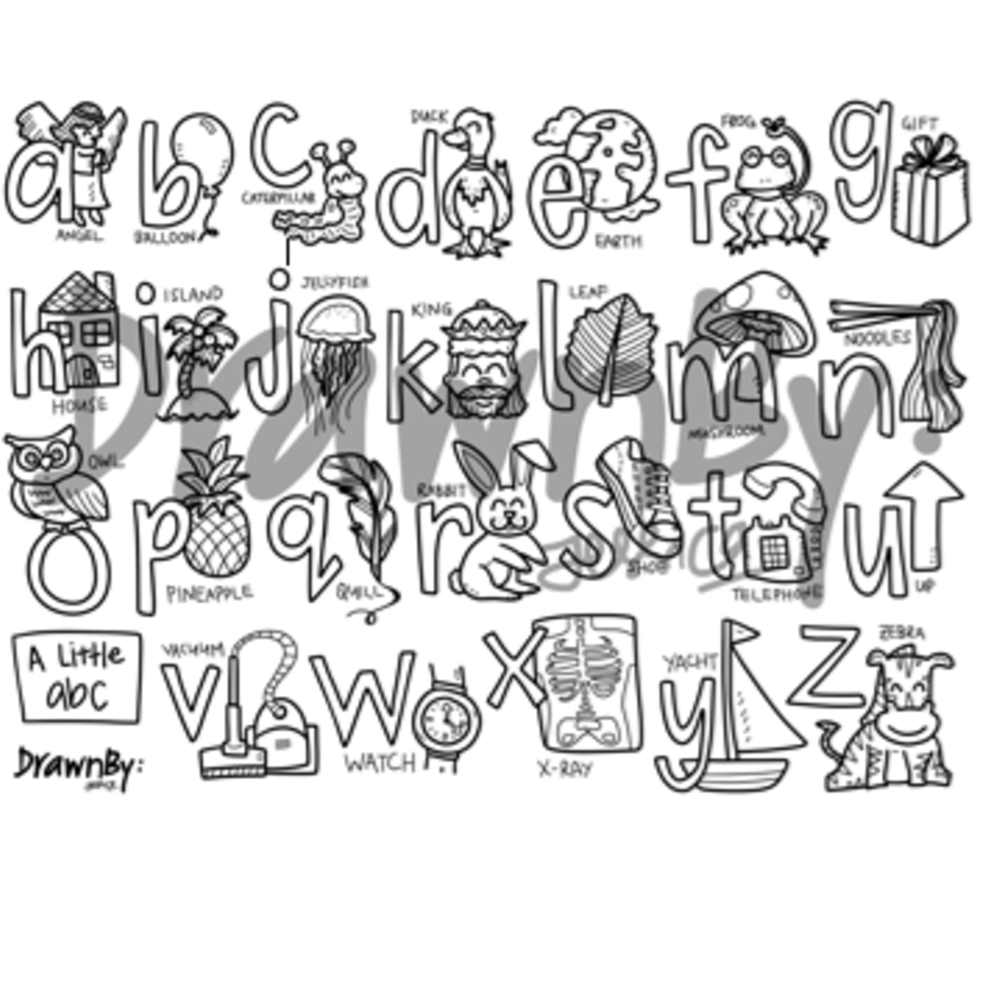 A Little ABC Washable Silicone Colouring Mat + 14pcs Markers Set