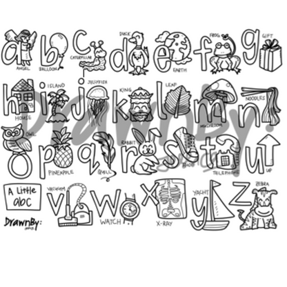 A Little ABC Washable Silicone Colouring Mat + 14pcs Markers Set