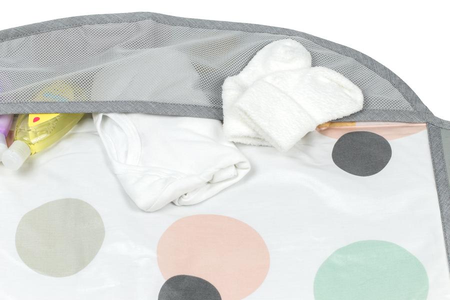 [LulyBoo] Portable Travel Diaper Changing Kit For Newborn Baby Infant Waterproof Changing Pad and Mat With Four Storage Pockets - BUBBLE