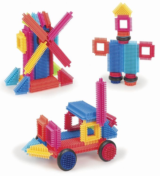 [Bristle Blocks by Battat] 36Pcs Basic Builder Block | STEM Creativity Building Toys