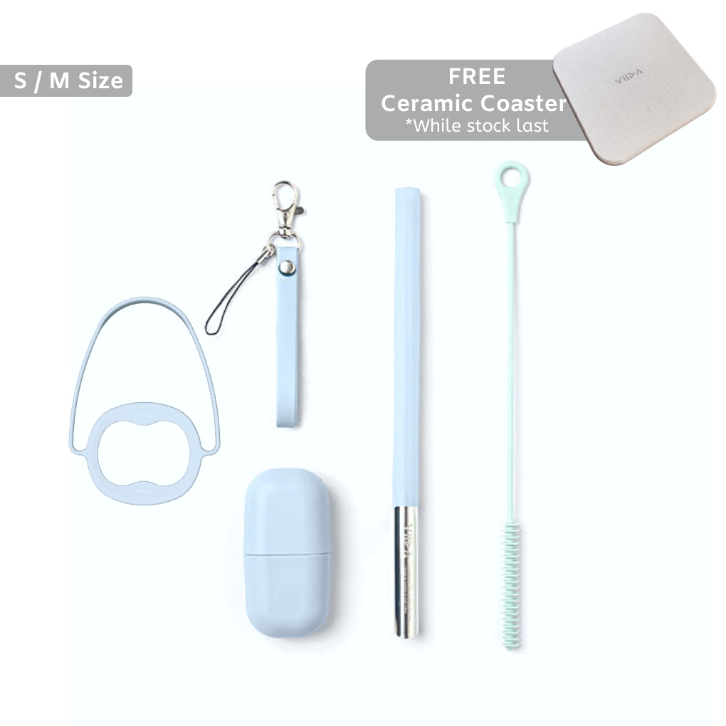 Morgen UiU Reusable Straw Set With Cup Holder and Coaster (Bundle Set)
