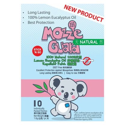 [Mozzie Guard] 100% Natural Lemon Eucalyptus Oil Mosquito Repellent Patch