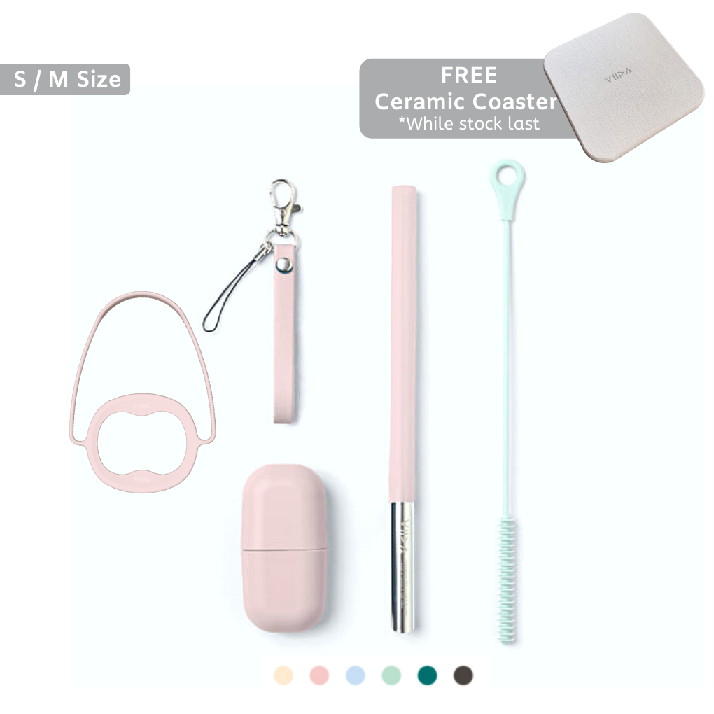 Morgen UiU Reusable Straw Set With Cup Holder and Coaster (Bundle Set)