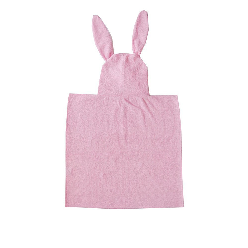 Pink Bunny Hooded Poncho Towel