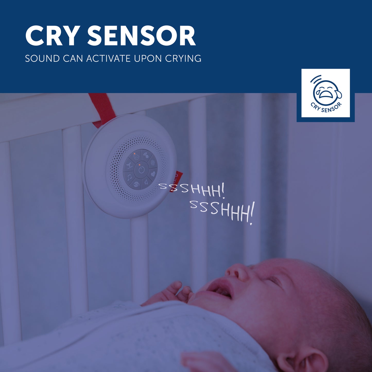 [Zazu] Suzy the Shusher, Portable Baby Soother with 6 Calming Sounds and Cry Sensor