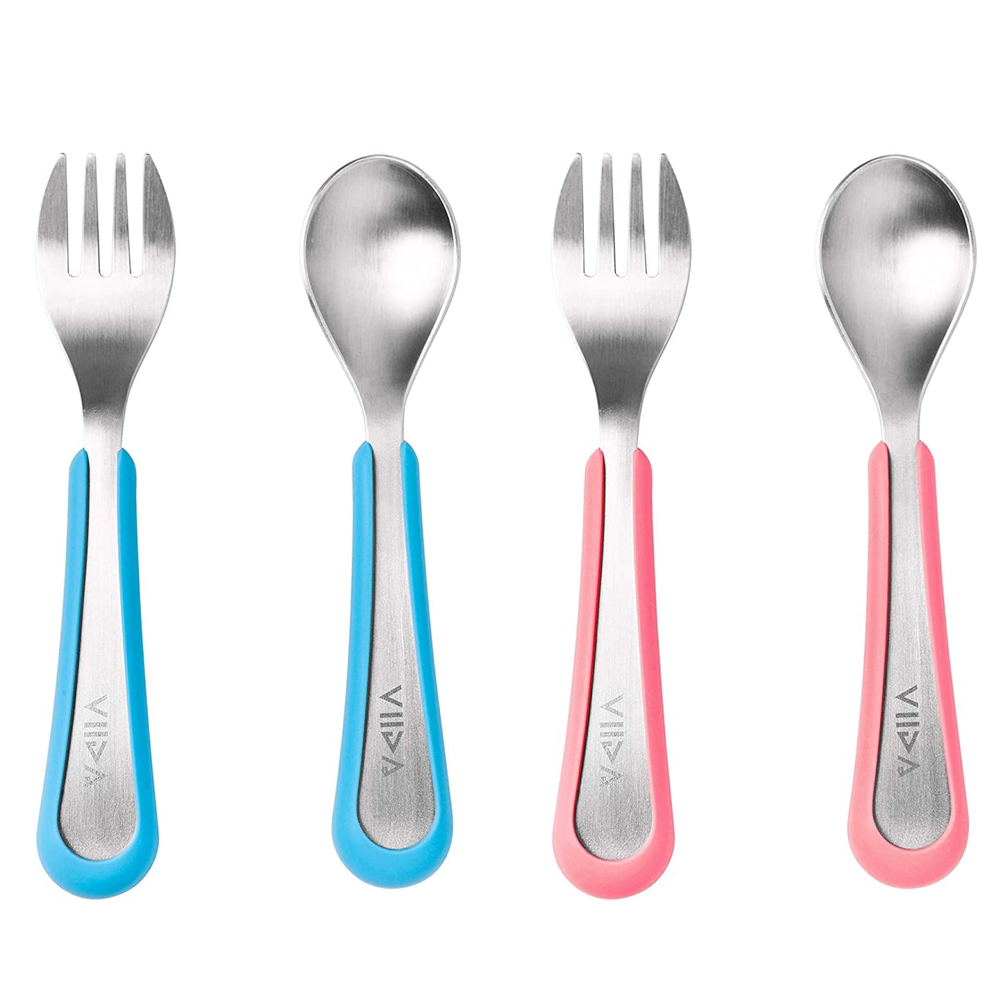 [VIIDA] The Soufflé Large Kids Stainless Steel Fork and Spoon Set Children (5 Colors)