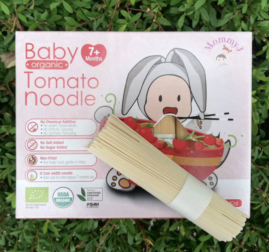 [MommyJ] Organic Baby Noodles, Broccoli / Tomato / Pumpkin Noodles 7m+ (40g x 5 bundles)