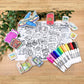 [Drawnby:] Let's Travel Washable Silicone Colouring Mat + 14pcs Markers Set