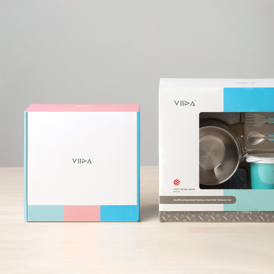 [VIIDA] The Soufflé Kids Stainless Steel Tableware Gift Set with Suction Pad (5 Colors)