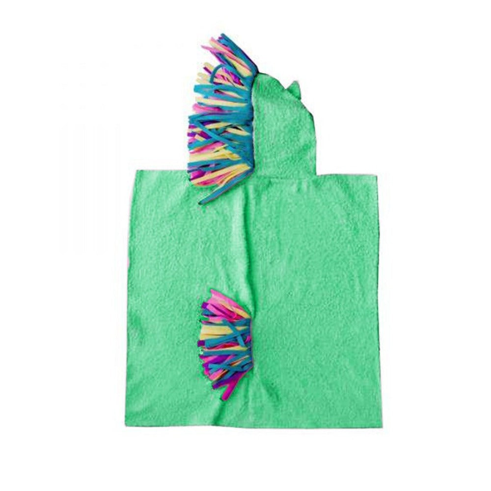 Tosco Green Unicorn Hooded Poncho Towel