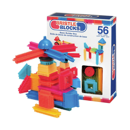 [Bristle Blocks by Battat] 56Pcs Basic Builder Box Building Block Set | STEM Creativity Building Toys