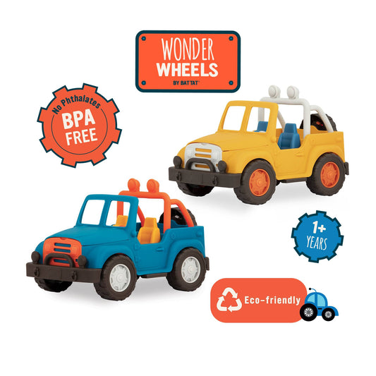 Li'l Woodzeez Wonder Wheels – Camion 4x4 Bleu Tout-terrain Avec Pneu De Secours, Dès 1 An, 100% Recyclable