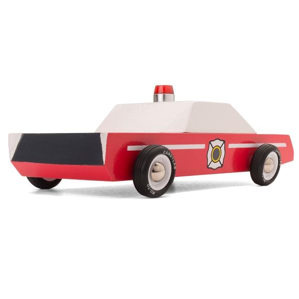 [Candylab Toys] Fire Chief Wooden Car - Modern Vintage Style