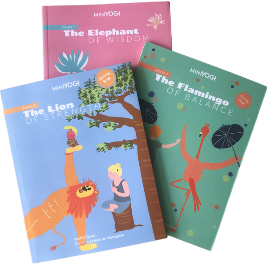 [MiniYOGI] - Kids Yoga Books Collection Set of 3 Series - Volume 1: The Elephant of Wisdom - Volume 2: The Balance of Flamingo - Volume 3: The Lion of Strength