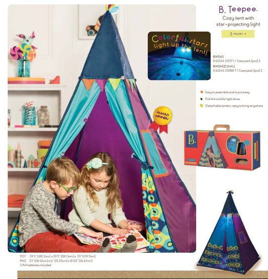 [B. Toys by Battat] Teepee Starry Sky Tent - Indoor Play Tent